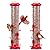 Kingsyard 2 Pack Tube Bird Feeders for Outdoors Hanging, Premium Hard Plastic Bird Feeder with 6 Feeding Ports, Weatherproof & Steel Hanger, Attracting for Wild Birds (Red)