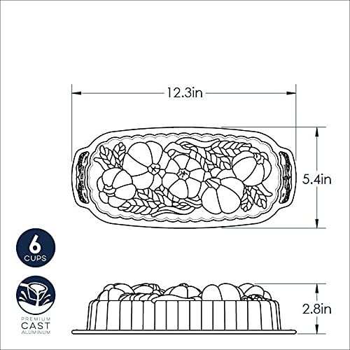 Nordic Ware 93448 Wheat & Pumpkin Cast Loaf Pan, 6 Cup Capacity, Bronze by Nordic Ware - Image 4