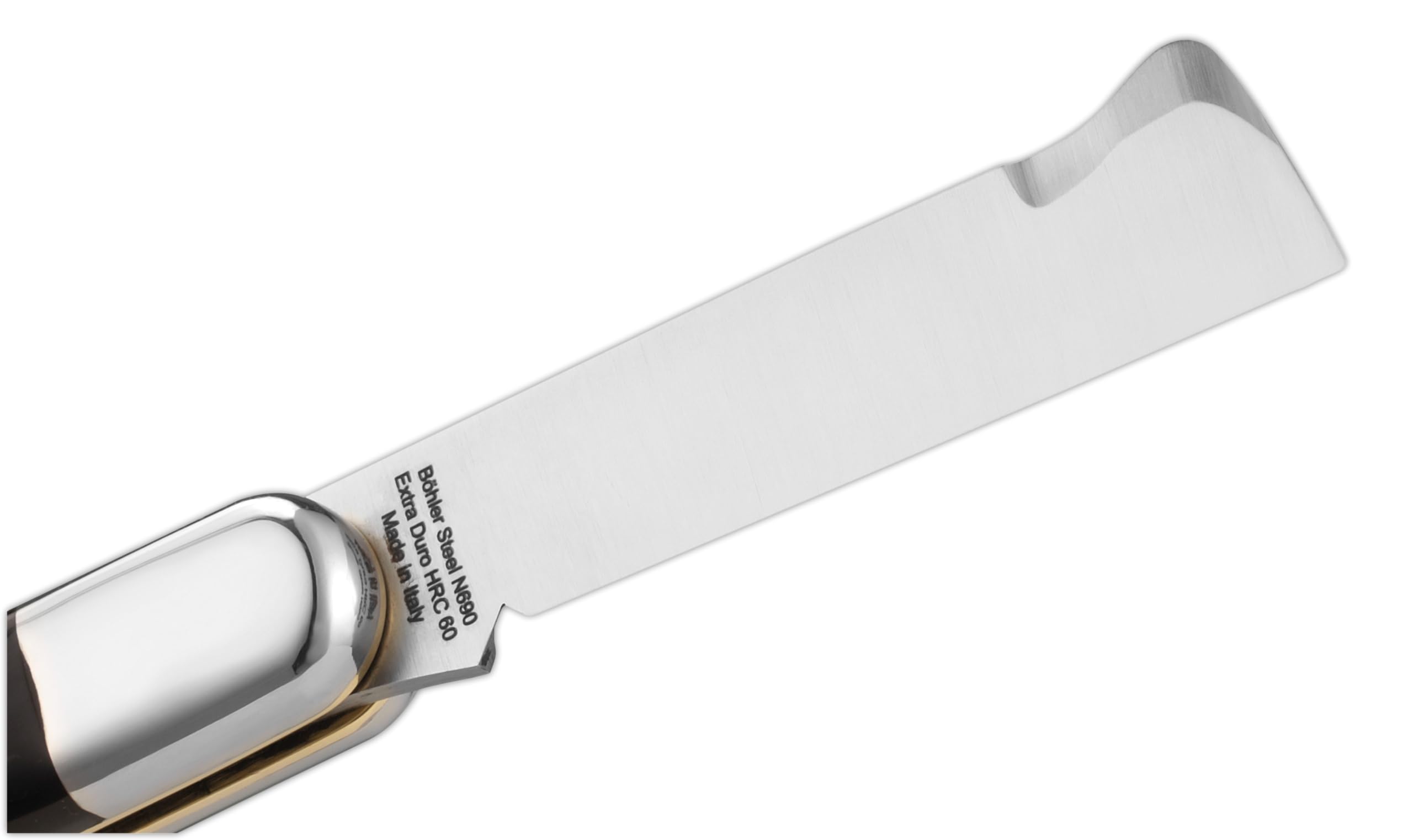 DUE BUOI 203C Coltello da Innesto Professionale Alberi da Frutto e Giardinaggio Acciaio Inossidabile Böhler N690 Manico in Corno