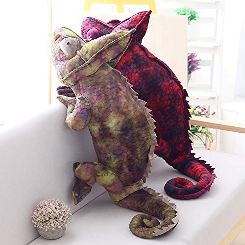 Simulazione Rettili Lucertola Camaleonte Peluche Giocattoli Realistico Camaleonte Cuscino Peluche Animale Farcito Bambola Camera Decor per Bambini Regali 100 cm Rosso