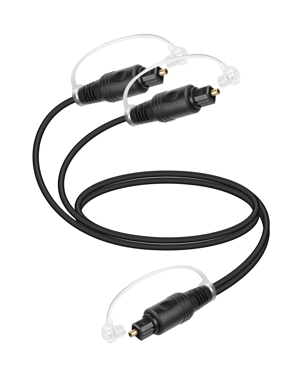 YANBORONSN Optical Audio Splitter 1 in 2 Out,Toslink Digital Fiber Optical Audio Cable Splitter 1x2 for Home Theater TVs,Amps,Soundbar,VD/CD Player(