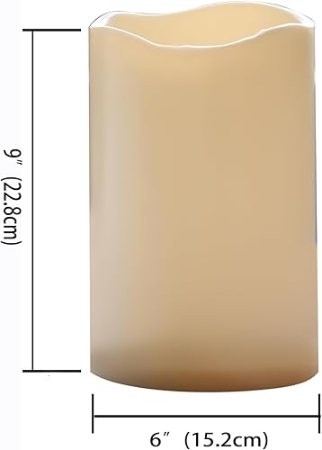 Miniatura 9 de CANDLE CHOICE Vela extra grande impermeable sin llama para exteriores, 6 pulgadas de profundidad x 12 pulgadas de alto, pilar alto con temporizador