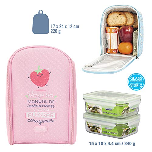 GlassFood: Pack Mochila Térmica Infantil Mr. Wonderful y 2 Taper Glasslock de Hermeticos