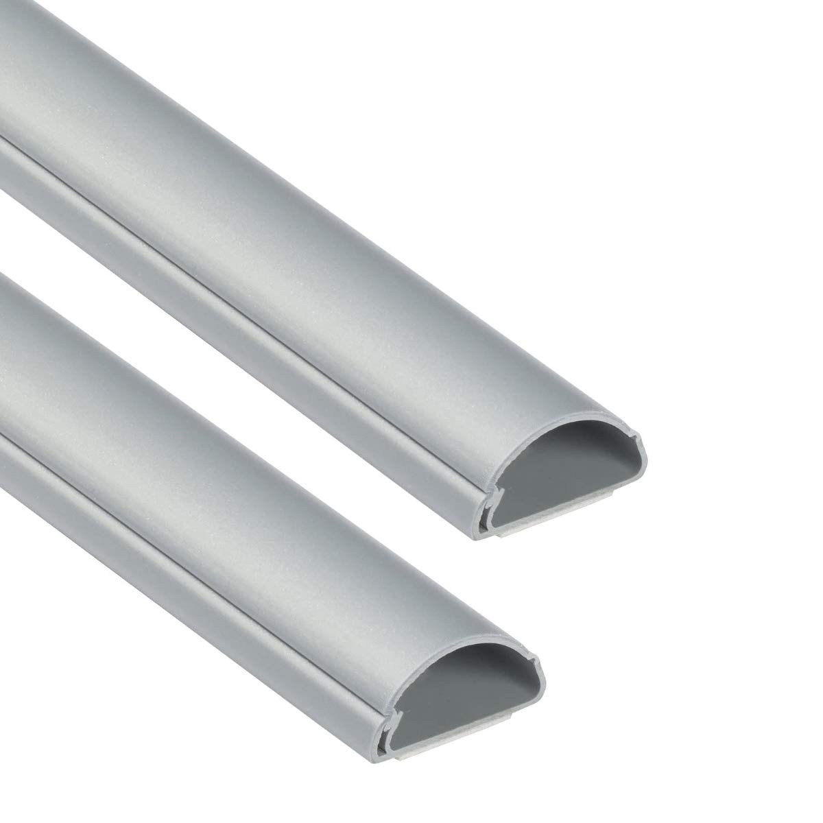 Royal Apex 1 Meter PVC Floor Trunking With Self Adhesive Red Sticker Wall Cord Cover Cable Concealer On-Wall Wire Cover Paintable Cable Management - Pack of 2 (Grey, 16x65MM)