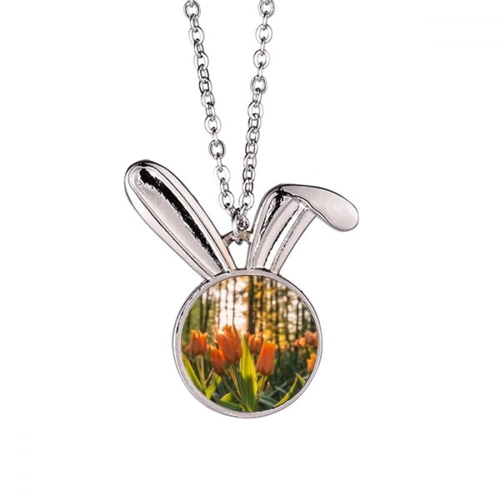 Collier lapin fleur et science le cadeau original pour chercheuse - 5