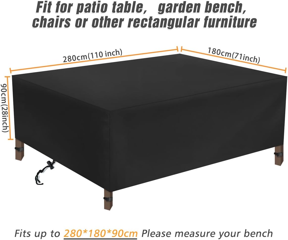 Essort Patio Furniture Covers, Extra Large Outdoor Furniture Set Covers Waterproof, 600D Rain Snow Dust Wind-Proof, Anti-UV (Updated Oxford, 110''x71''x36'')