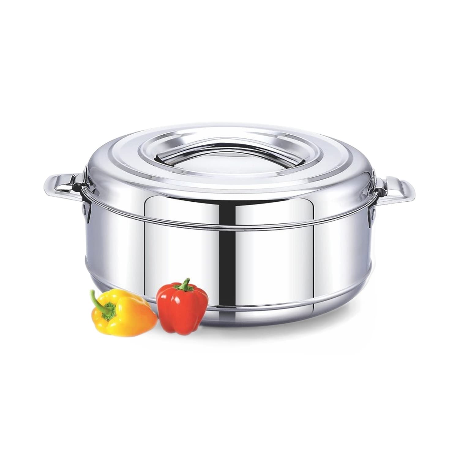 AVIAS Astra Double Wall Insulated Stainless Steel Casserole / 7500ml / Silver Hot Pot/Chapati Box/Hot Case for Roti, Rice, Gravy/Hot Boxes for Kitchen with Steel Lid/Twist Lock / 7.5L