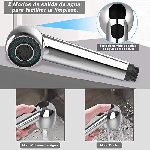 Rovtop-Grifos-para-Fregadero-Grifo-de-Cocina-2-Modos-Spray-de-Grifo-Ducha-Cabeza-de-Mano-Rociador-Extraible-Monomando-Fregadero-de-Reemplazo Rovtop-Grifos-para-Fregadero-Grifo-de-Cocina-2-Modos-Spray-de-Grifo-Ducha-Cabeza-de-Mano-Rociador-Extraible-Monomando-Fregadero-de-Reemplazo