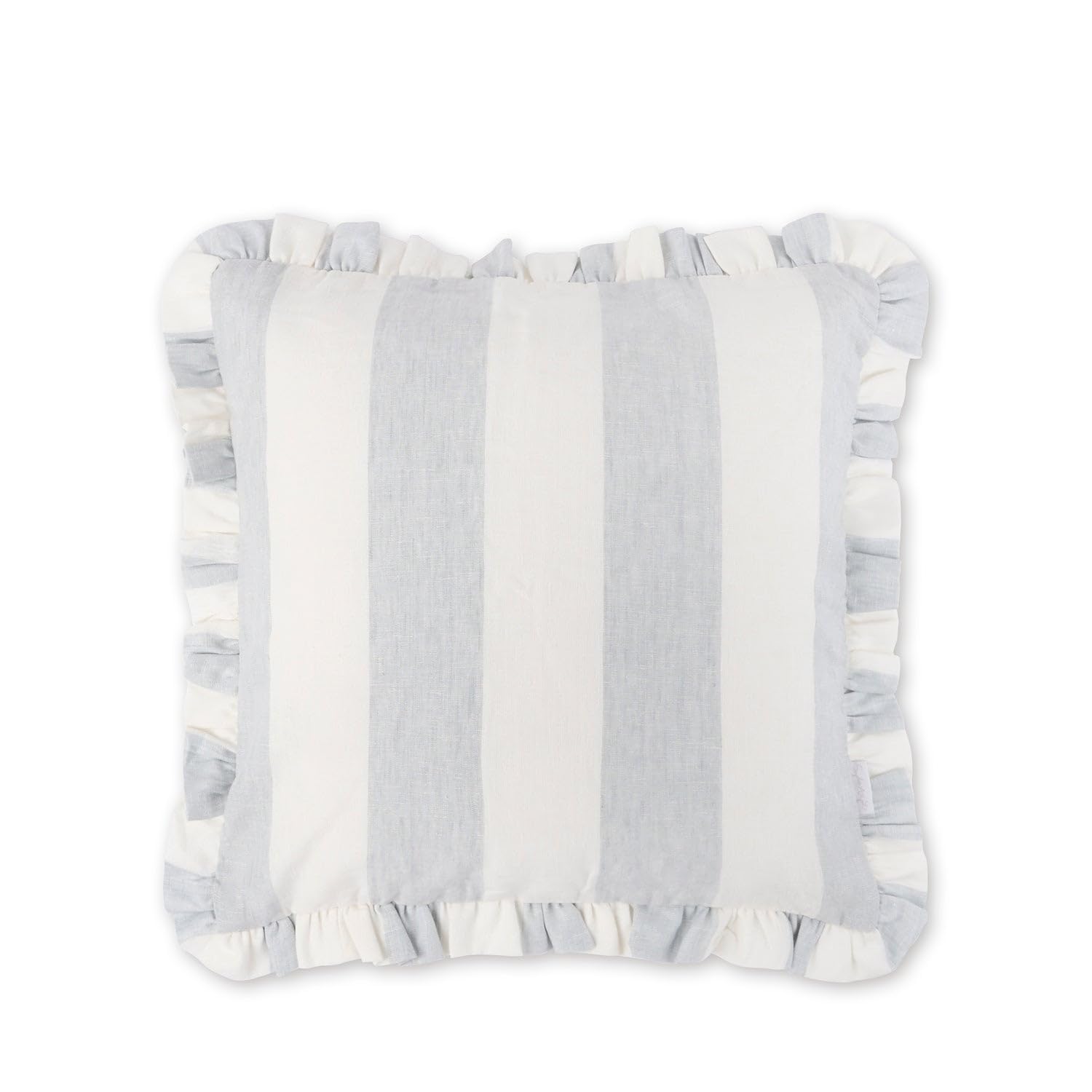 Sophie Allport Witham Blue Stripe Frill Edge Cushion