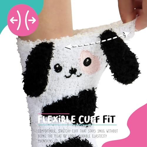Image of POPCRAZE Novelty Fuzzy Animal Socks Plush Cozy Crew Slipper