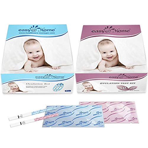 Easy@Home Ovulation Test and Pregnancy Test Kit, 50LH+20HCG Strips Combo+50 LH Strips