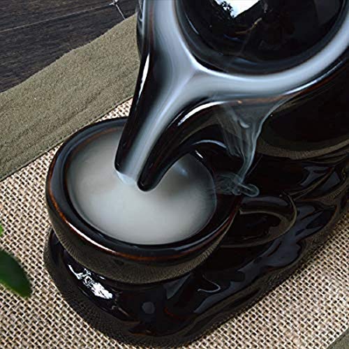 Image of CRAFTAM Fountain Smoke Backflow Incense Holder with10 Incense Cone Decorative Showpiece