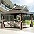 Domi Hardtop Gazebos 12x12FT, Aluminum Metal Gazebo with Galvanized Steel Double Roof Canopy, Curtain and Netting, Permanent Gazebo Pavilion for Patio, Backyard, Deck and Lawn, Brown