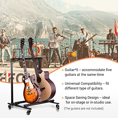 SHUIYUE Support Multi-Guitares Amovible Multi-Supports Portables Support Universel avec 5 roulettes et Rembourrage en… - Les Beatles, Paul McCartney, John Lennon, RIngo Starr, George Harrison SHUIYUE Support Multi-Guitares Amovible Multi-Supports Portables Support Universel avec 5 roulettes et Rembourrage en… – Image 6