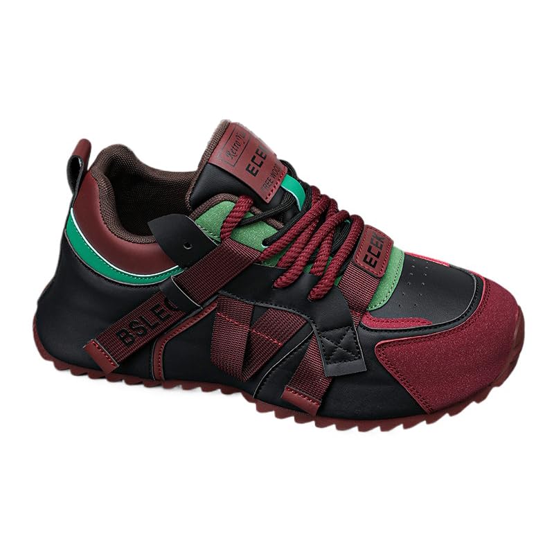 Men's Plus Size Fashion Sneakers - Versatile, Non-Slip Casual Shoes for All Seasons, Lace-Up with Faux Leather Upper