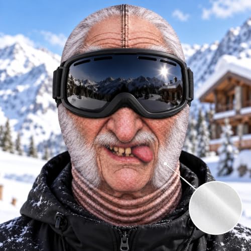 Funny Ski Mask Old Man Realistic Funny 3D Printed Face Balaclava Winter - image 3