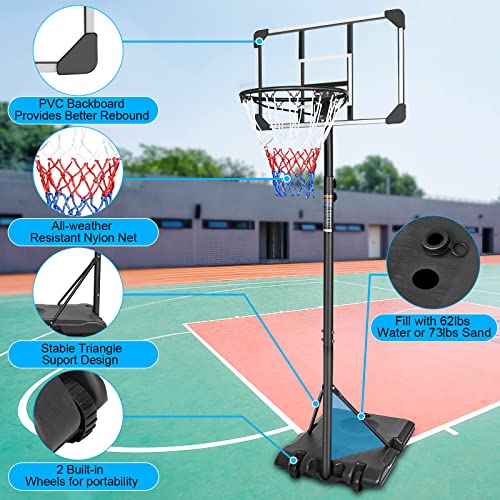 Kl Klb Sport Portable Basketball Hoop System Height Adjustable Basketball Goal Stand For Youth Indoor Outdoor W/Wheels #TOP1