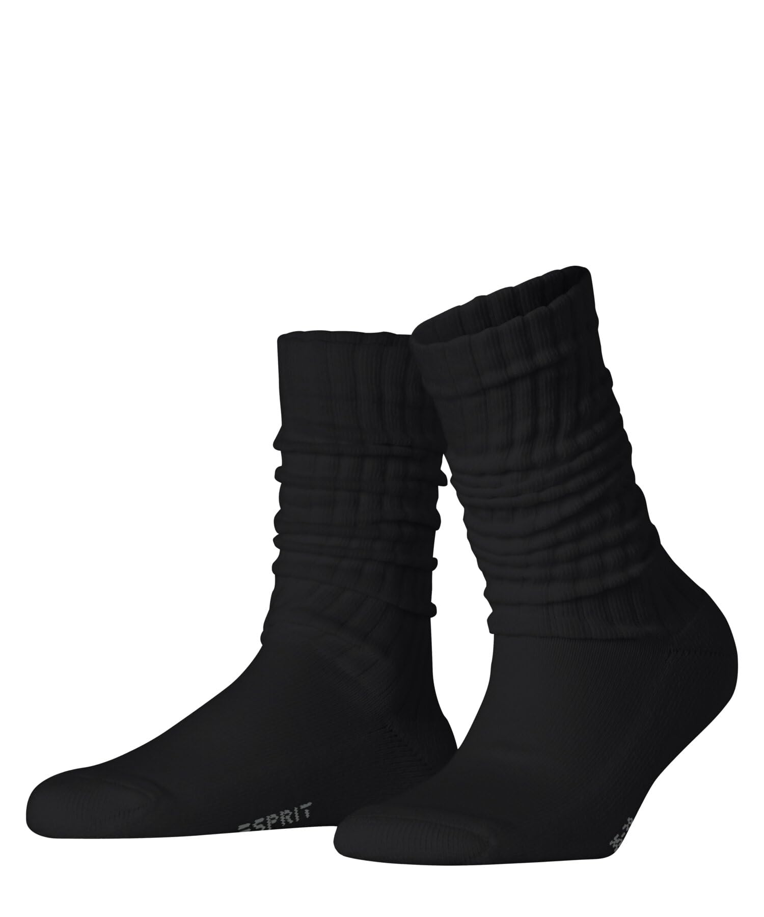 ESPRIT Women's Scrunch Tennis W So Cotton Plain 1 Pair Socks, Black 3000, 5.5-8