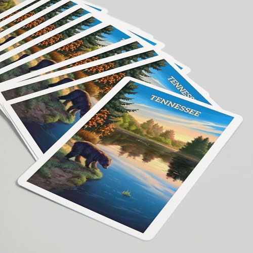 Baraja Póker Tennessee, Oleo con Oso al Amanecer, 52 Cartas miniatura 5