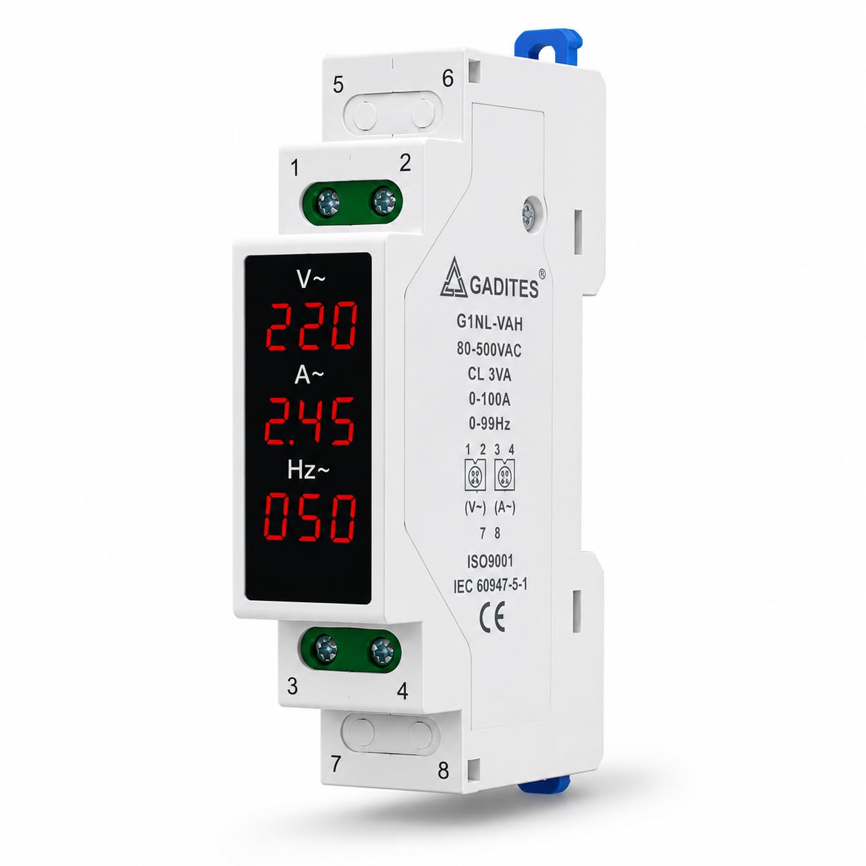latest Updated Red Display 3 In 1 volt meter Display, 80~500 Vac | 100A digital volt amp meter With External Ct And 35Mm Din Rail Mount Red Display-picture-10