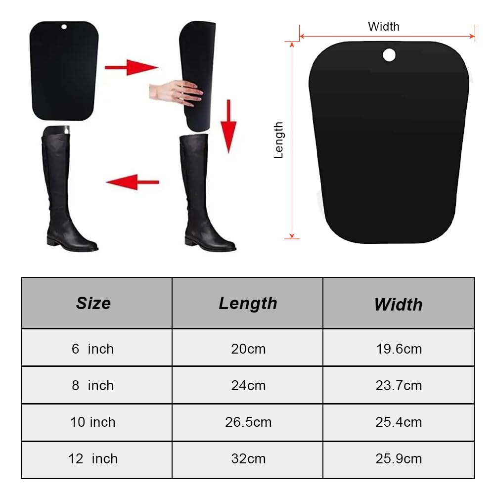 Insertos de Formas de Botas, Moldeadores de Botas de Plástico, Altas de Botas Inserta, Soporte de Botas, Bota Molde Insertos Negro, Moldes para Botas Altas para Hombre y Mujer, 4 Pares Bota Árbol