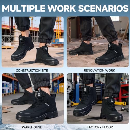 Image of Steel Toe Work Boots for Men Puncture Resistant Safety Boots