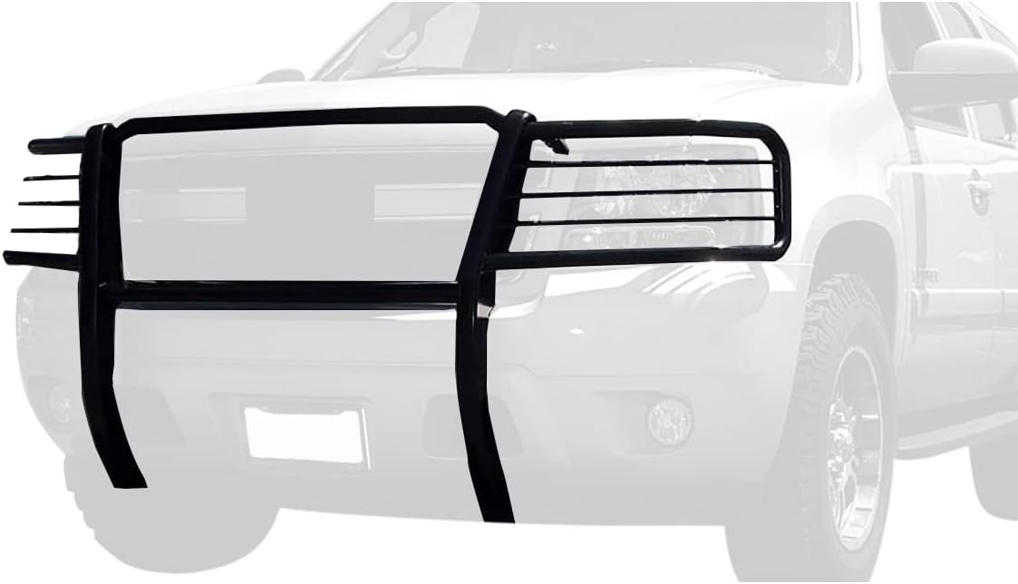 Black Horse Grille brush Bumper Guard Modular Black Compatible with 2007-2013 Chevrolet Avalanche|2007-2014 Chevrolet Suburban 1500|2007-2014 Chevrolet Tahoe-17A037400MA