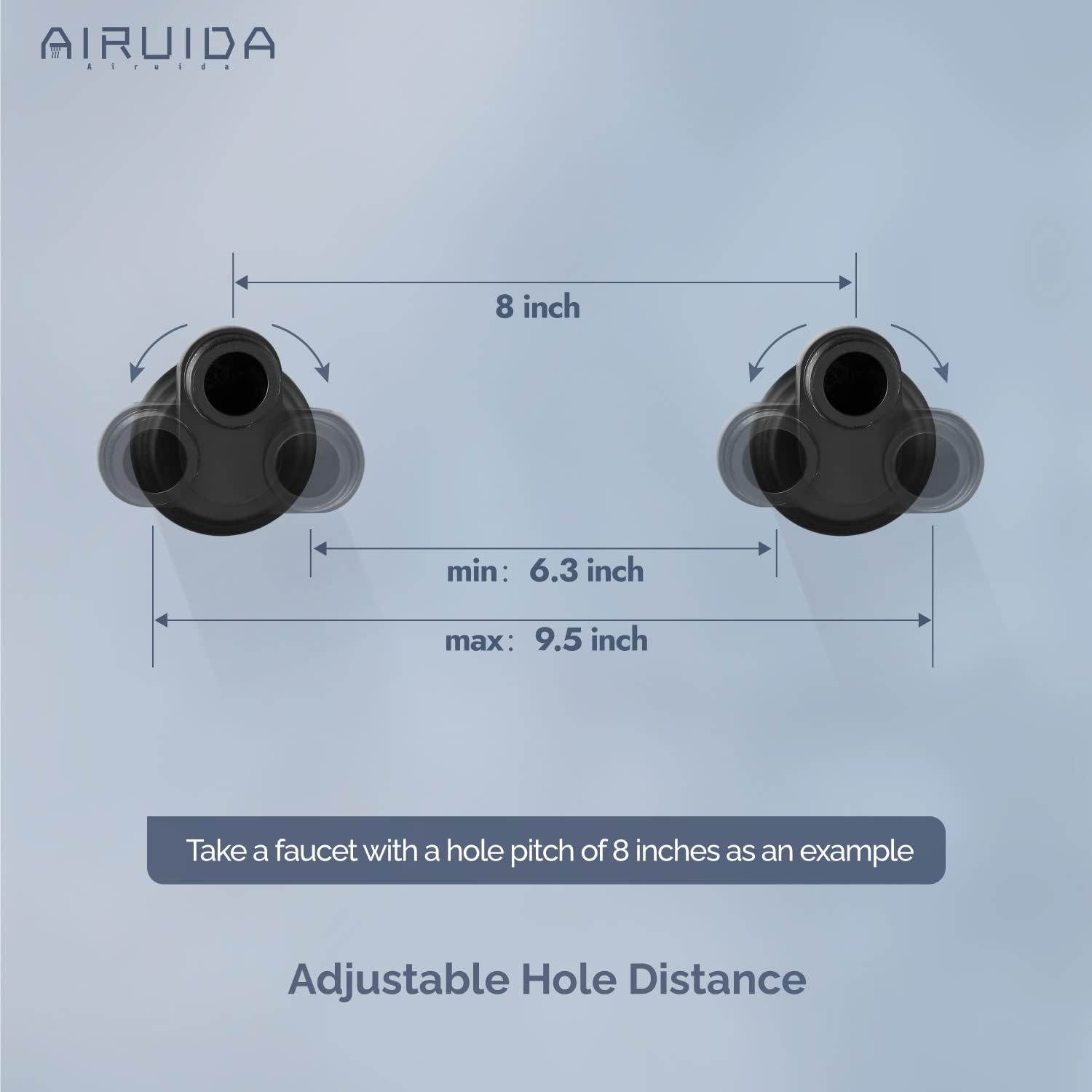 Matte Black Mounted Installation Kit for Wall Mount Faucets Connector Set Brass Kitchen Sink 1/2" NPT Female to G 3/4 Male
