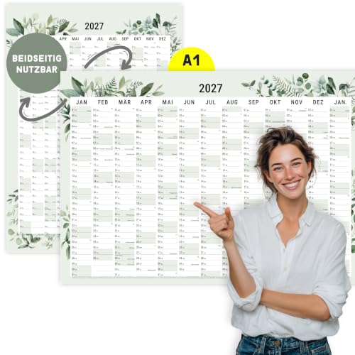heaven+paper Wandkalender 2027 | A1 | Jahresplaner 2027 | Wandplaner 27