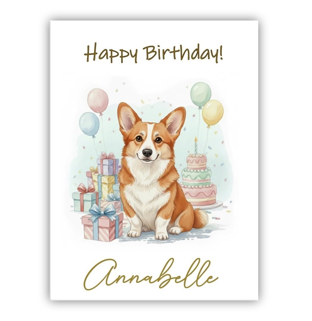 Personalised Birthday Card From the Dog – Add Any Name – Multiple Breeds Available – Dogs Lover Gift (• Pembroke Welsh Corgi)