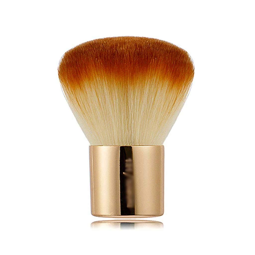 Metal Handle Fluffy Face Powder Blush Brush Golden Portable Makeup Brush Small Champagne Loose Powder Cosmetic Tools