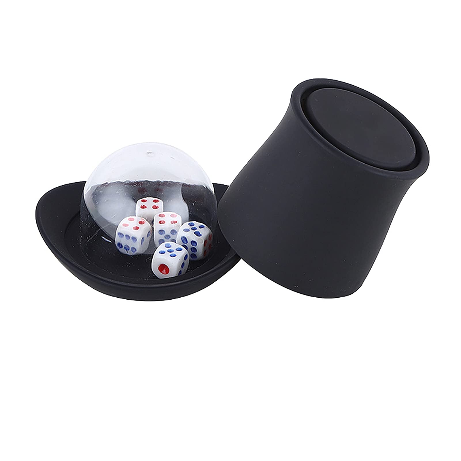 Würfelbecher-Set Mit Deckel Und 5 Würfeln – Aus Robustem Kunststoff, Für Partys & Spiele