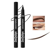 Easilydays Ultra-Fine Liquid Eyeliner & Eyebrow Pencil, 2 In 1high-Pigmented Multifunctional Wild Water Eyebrow Pencil, Felt-Tip Quick Drying Waterproof Formula Eye Liner Pen Women Perfect Eye Makeup (#02 Dark Brown)