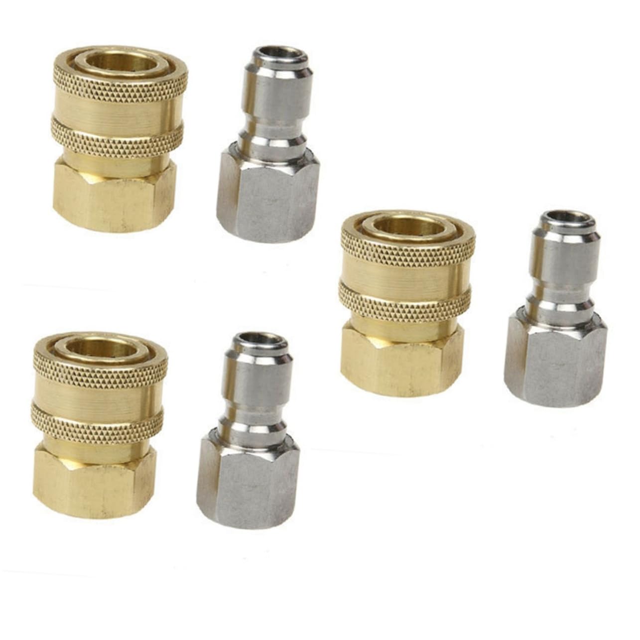 Juego De 3 Adaptadores para Hidrolavadora Conector De Alta Presión De Latón Macizo Acoplador Rápido para 3/8 Fácil Instalación