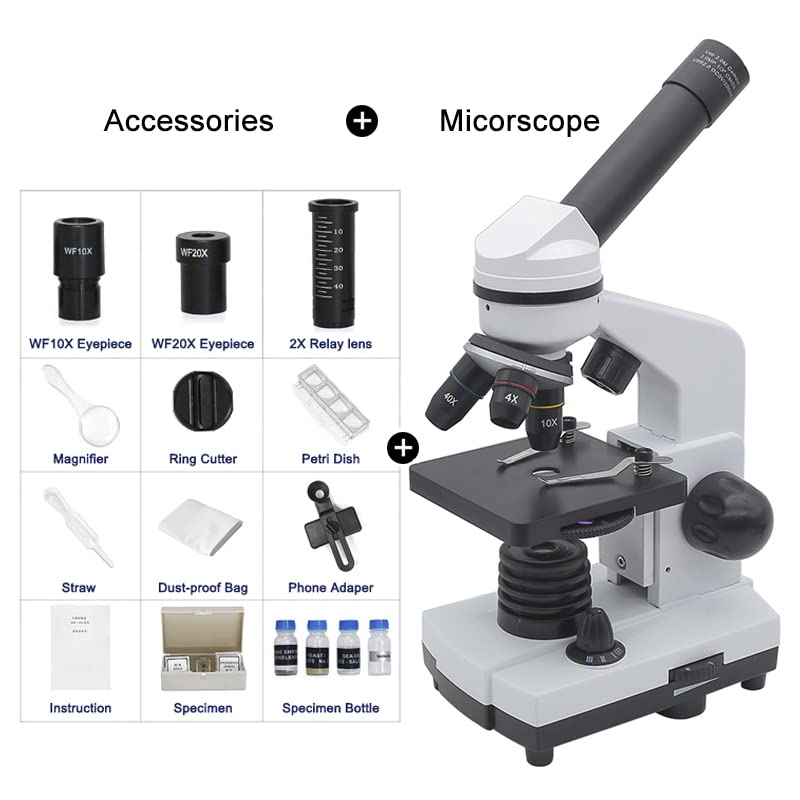 Mikroskop biologiczny dla studentów 1600X 2MP USB 50 szkiełek elektronowy mikroskop cyfrowy do okularów, z lampą LED Mikroskop monokularowy (kolor: zestaw 1)