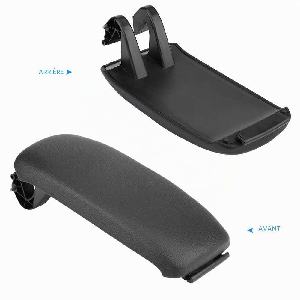 Accoudoir de Console Aramox Adapté pour 8P/ 2003-2013 8P0864245P, Couvercle de Couvercle D'accoudoir de Console Centrale Noir de Voiture, Noir(Cuir)