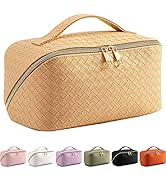 SHEJIZE Large Capacity Travel Cosmetic Bag Makeup Bag Travel Bag Organizer PU Leather Cosmetic Ba...