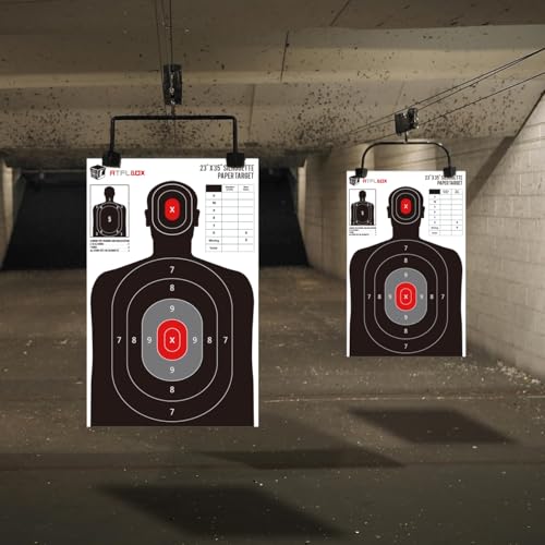 atflbox silhouette paper target for the range 23x35 inch target paper for indoor and outdoor use suitable for handguns pistols rifles airguns pellet gun bb guns