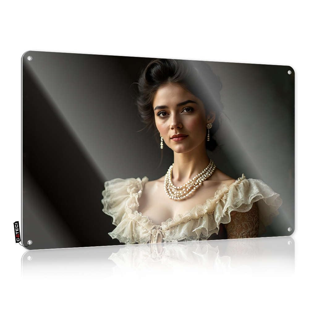 Fzfn Men's Colour Cocoa Funny Wall Signs Haves | A Woman In An Elegant, Ruffled Dress With Intricate Lace Details Amazing Scoreboard Decoration(30X40cm)