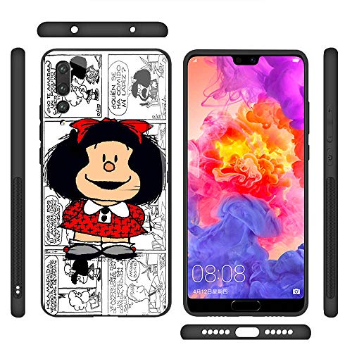 YINZONGSTORE Huawei p20 Pro Funda, Cubierta Trasera de Vidrio Templado, Silicona Suave, Compatible con Huawei p20 Pro AMB-46 Mafalda