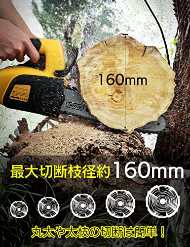 VOLTAGA チェーンソー 充電式 電動チェーンソー 自動給油 ガイドバー250mm チェンスピード4m/s 20V 大容量バッテリー チェーンソー直径160mmまでの丸太や太枝切断可能 手軽に使える 3.5kg 最大8000回転/分 ダブルトリガー コードレス 強力 低騒音 低振動 エンジン枝切り・枝打ち・伐採・薪作り・庭木の剪定 【本体のみ】 3枚目
