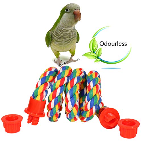 image for N/D ILESON Bird Rope Perches Stand Ladder Toys for Parrots Parakeets C