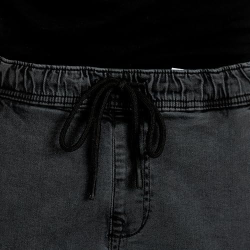 Essentials Men's Casual Slim Fit Denim Jogger Pants Relaxed Fit, Elastic Waist, Adjustable Fabric2