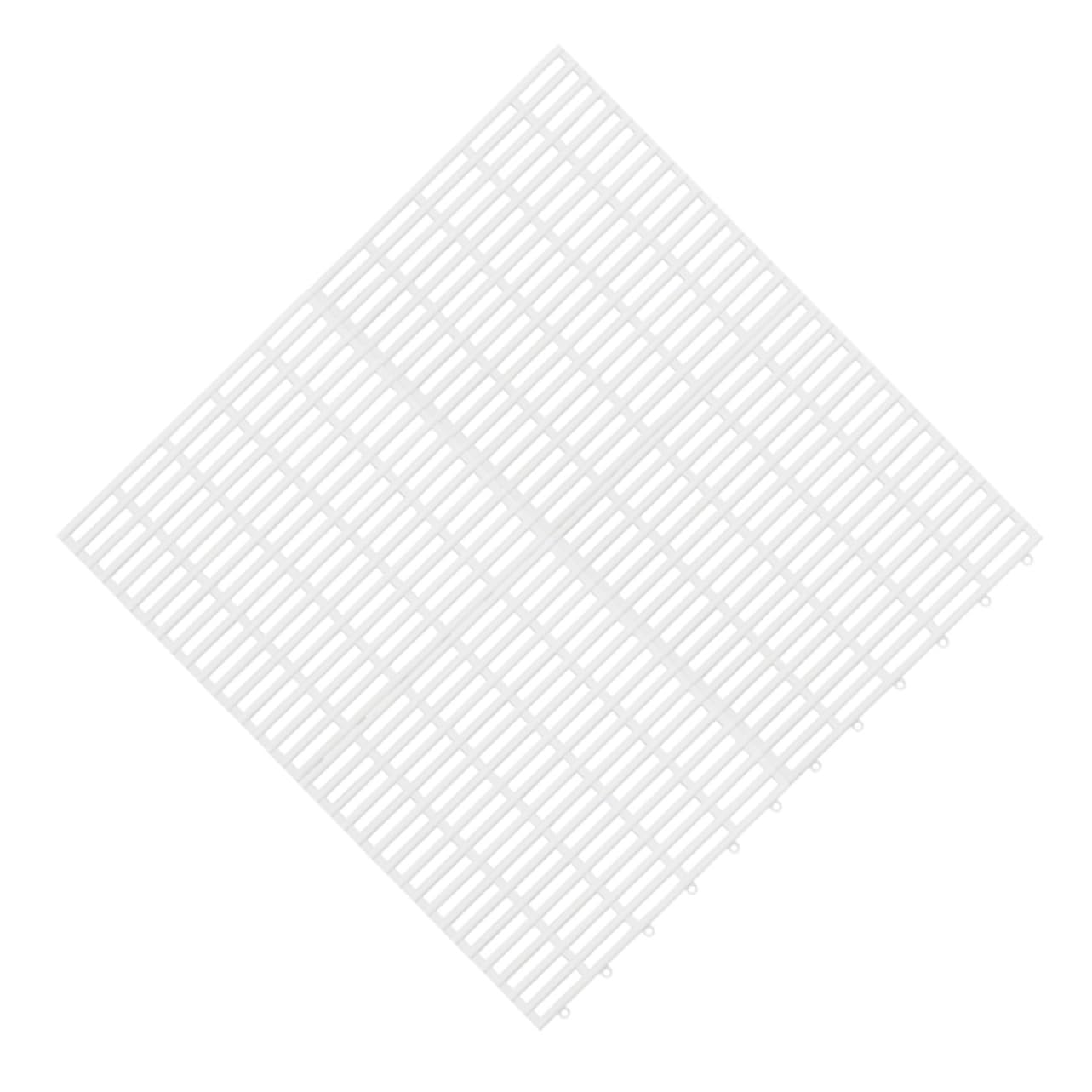 Tappetino Antiscivolo per Bagno in Tpe Bianco 4 Pezzi Quadrato