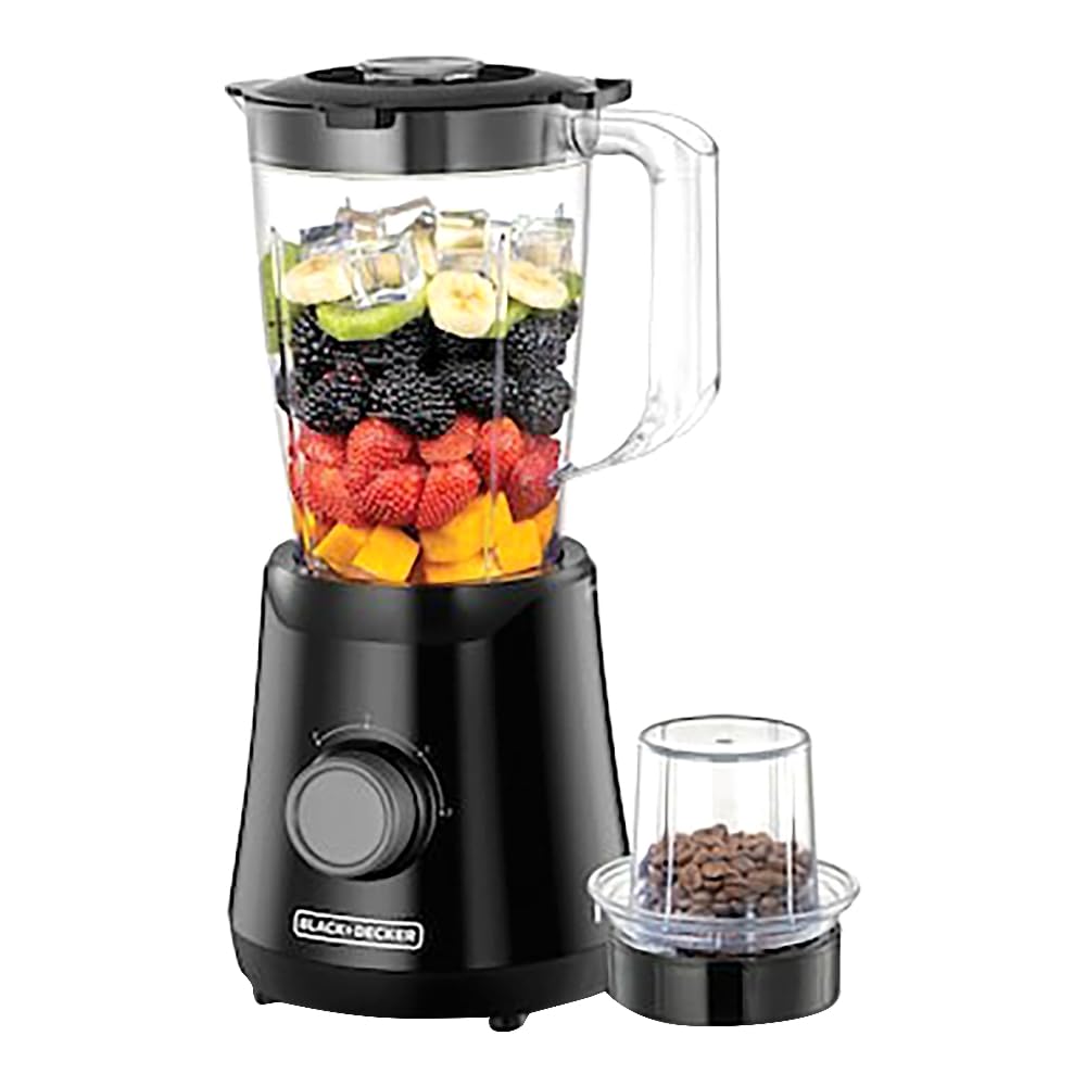 Black & Decker + 500W Blender with Grinding Mill and Clear 1.5 Liter BX530-B5