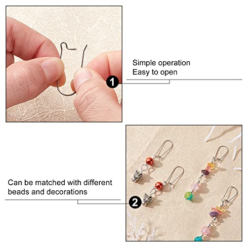CREATCABIN 1 Box 100Pcs 2 Sizes Kidney Earrings Hook Silver Plated Stainless Steel Ear Wire Hypoallergenic Earwire Connector Tone for Jewelry Making Man Women DIY Dangle Earring Findings - Image 4