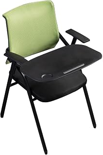 Silla de oficina plegable portátil, diseño ergonómico de malla para reuniones y entrenamiento, cómoda, transpirable y ahorra espacio, perfecta para exámenes escolares y uso en la oficina (verde