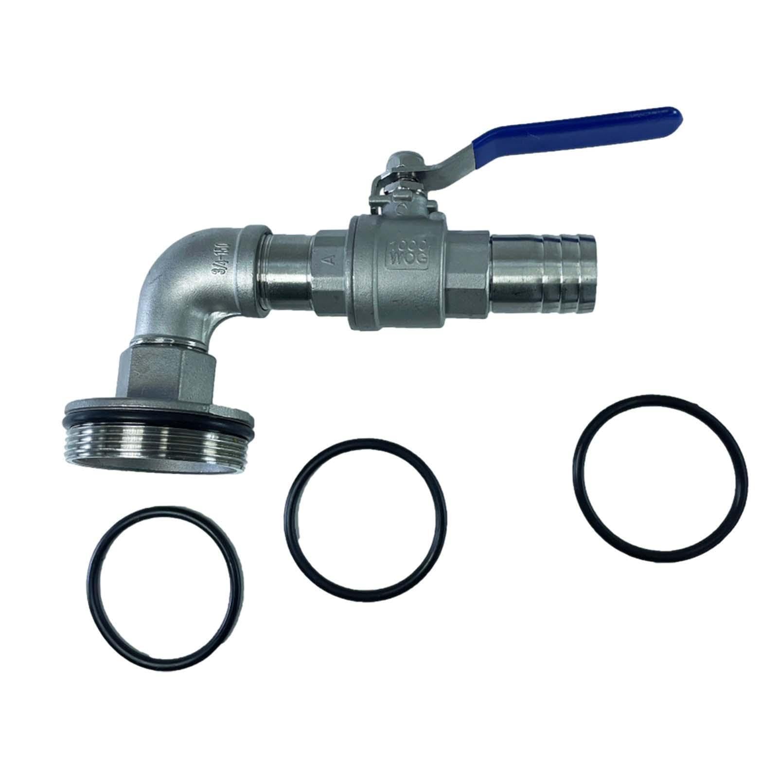 Rubinetto a barile da 50 galloni, rubinetto a tamburo affidabile in acciaio inossidabile con guarnizioni, impedisce perdite di liquidi, facile installazione all'aperto, Lunghezza 15 cm