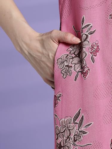 Image of 9shines Label Premium Alpine Maxi Designer Nighty | Floral Print Maxi for Women | Night wear for Women | | Full Length Night Gown for Women | Night Dress for Women Stylish (2467)