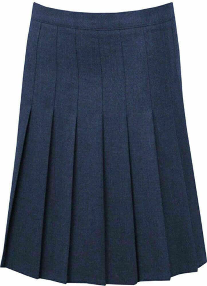 Metluq M0d4 Girls Navy Women All Round Knife Pleated School Uniform Mini Skirt Knee Length Skirt